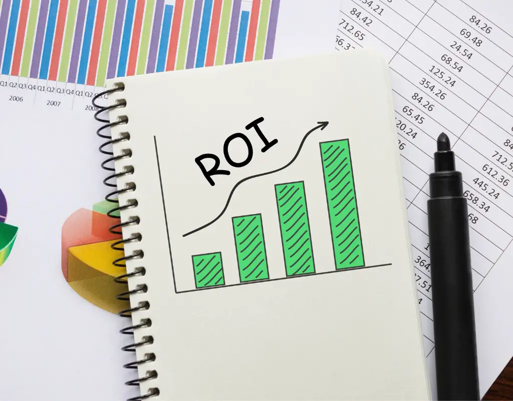 return on investment graph drawn on paper