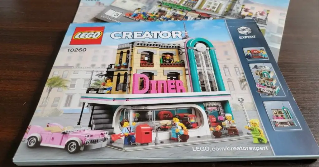 LEGO instruction booklet for Downtown Diner and Parisian Restaurant