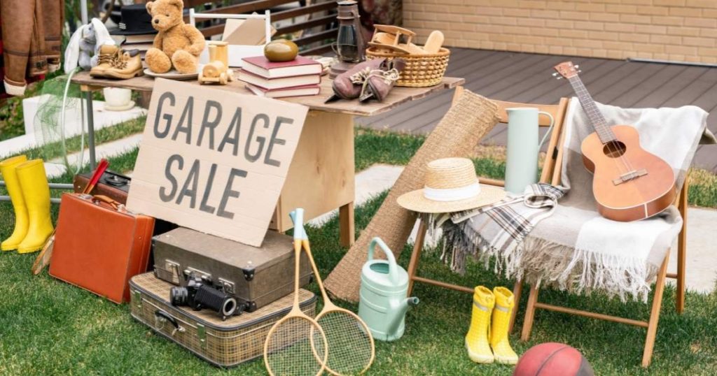 items for sale at a garage sale