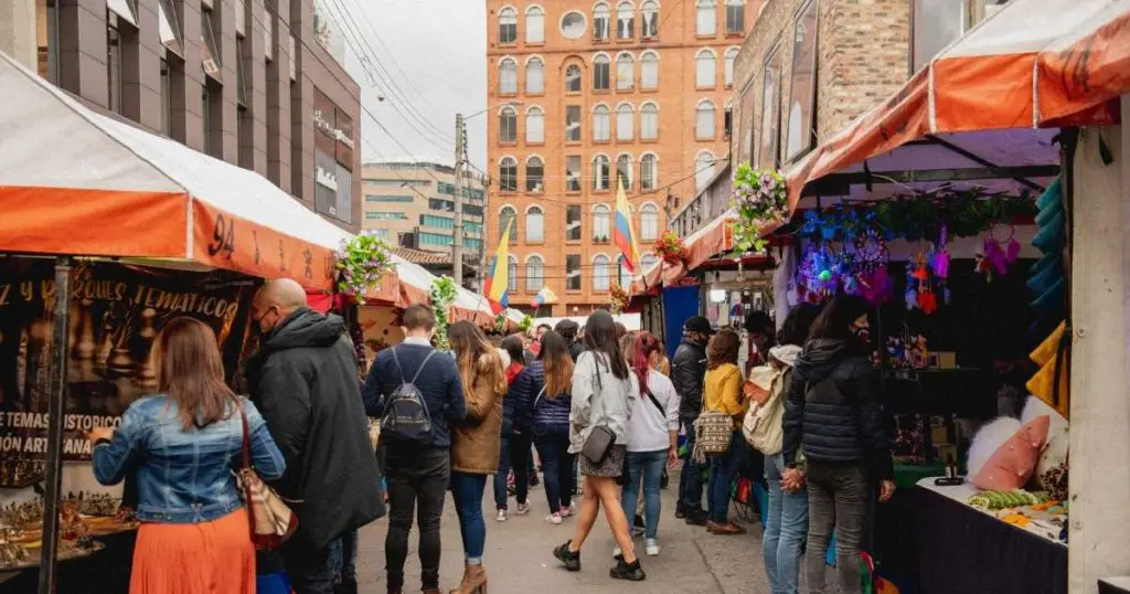 people shopping at a flea market